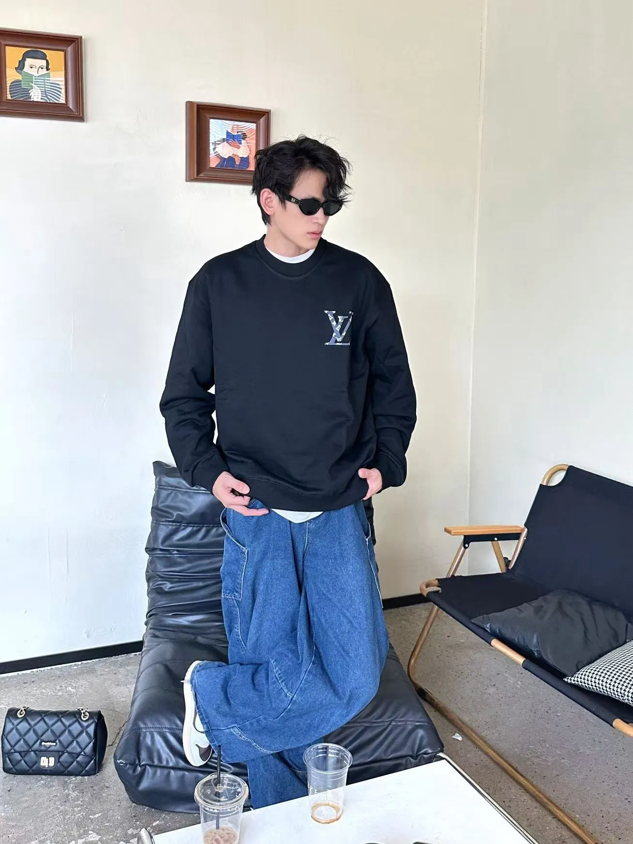 Louis Vuitton/Louis Vuitton small label presbyopic round neck sweatshirt